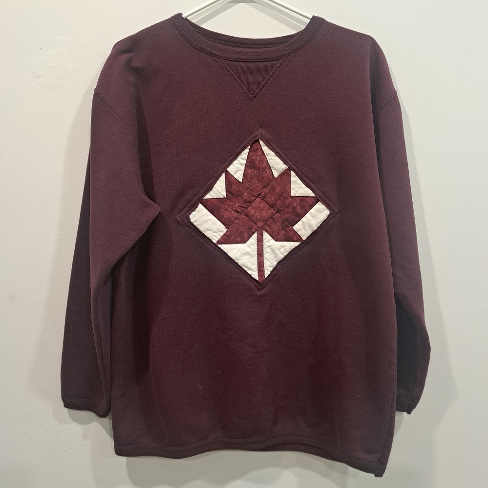 Leaf Reverse Applique Sweatshirt